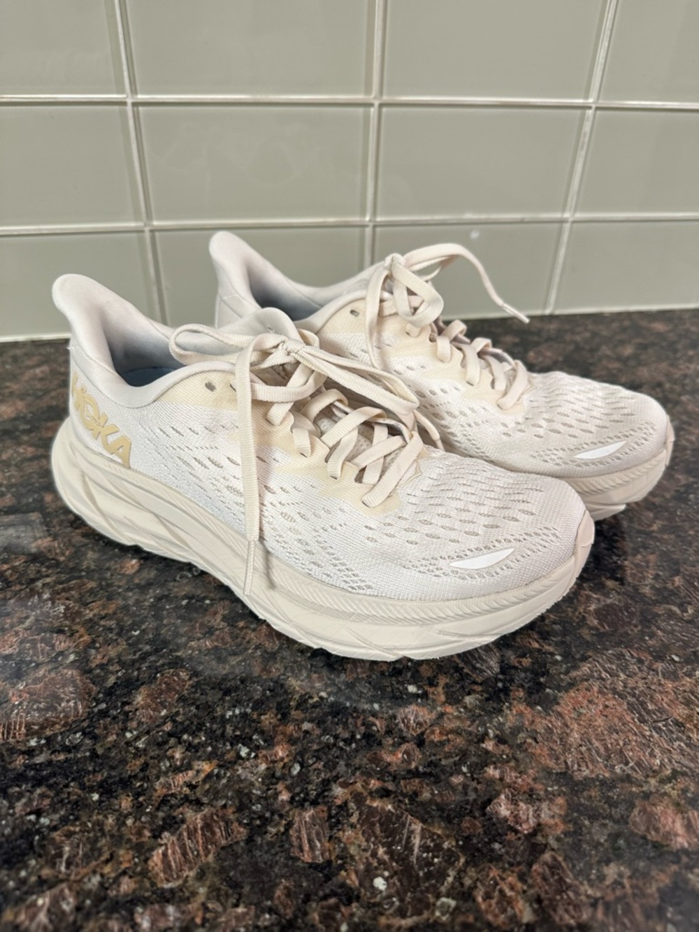 Hoka Women's Cream/White Running Sneakers Women’s 5 - Picture 10 of 10